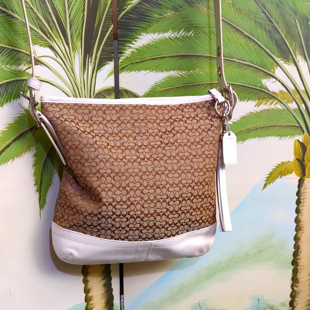 Vintage lowercase c's Coach Brown and Cream Crossbody Bag